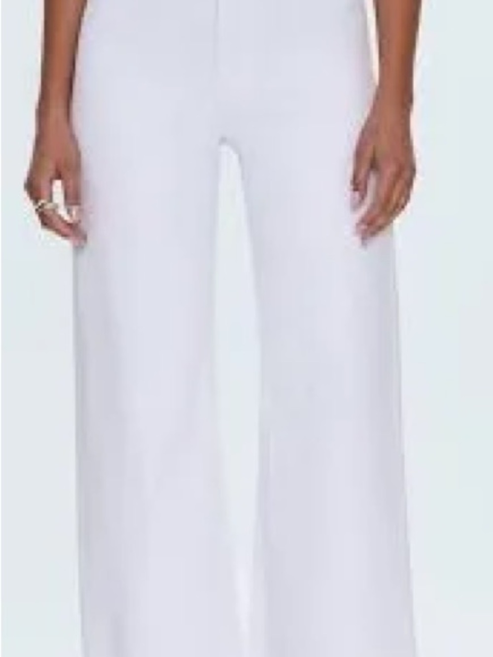 Pistola Penny High Waist Raw Hem Wide Leg - Snow